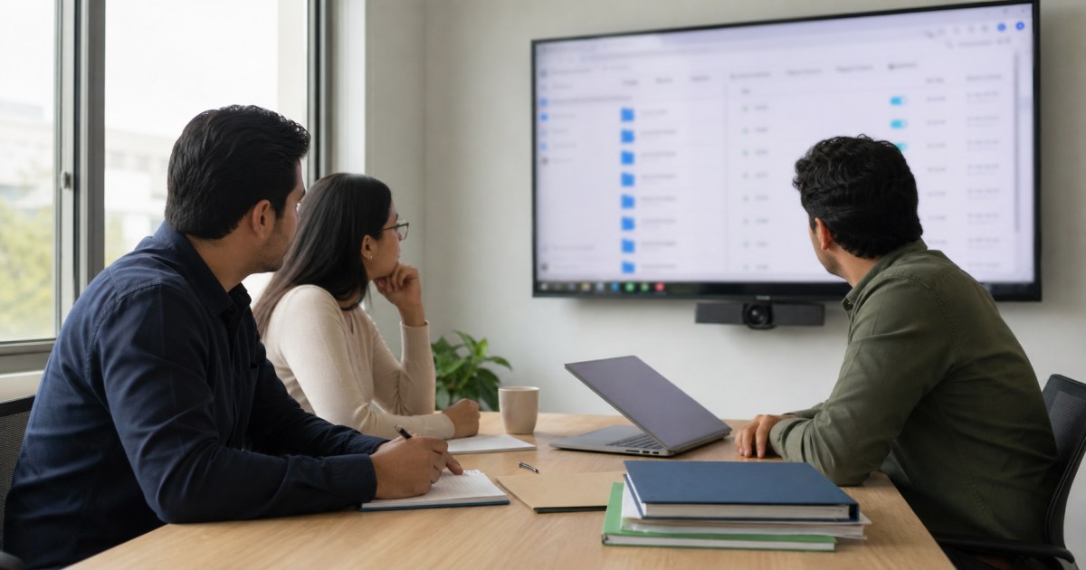 Equipo revisando permisos de archivos en una nube privada empresarial